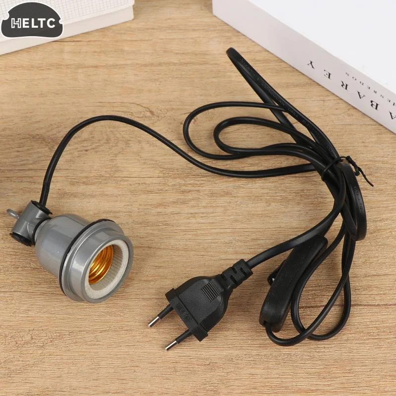 E27 Crawling Pet Heating Lamp Holder Power Cord Control Switch Piglet Chicken Brooder Heating Spiral Light Socket