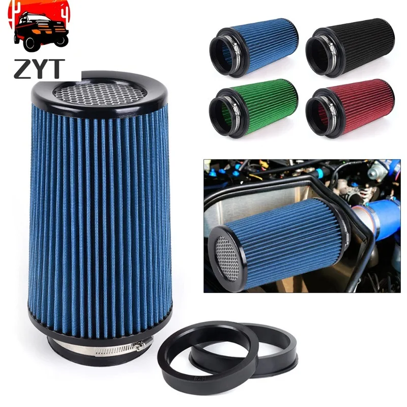 

OFI141 3" 3.5" 4" Automotive high flow cold air intake filter, tapered washable clip-on replacement filter 10.67" Tall
