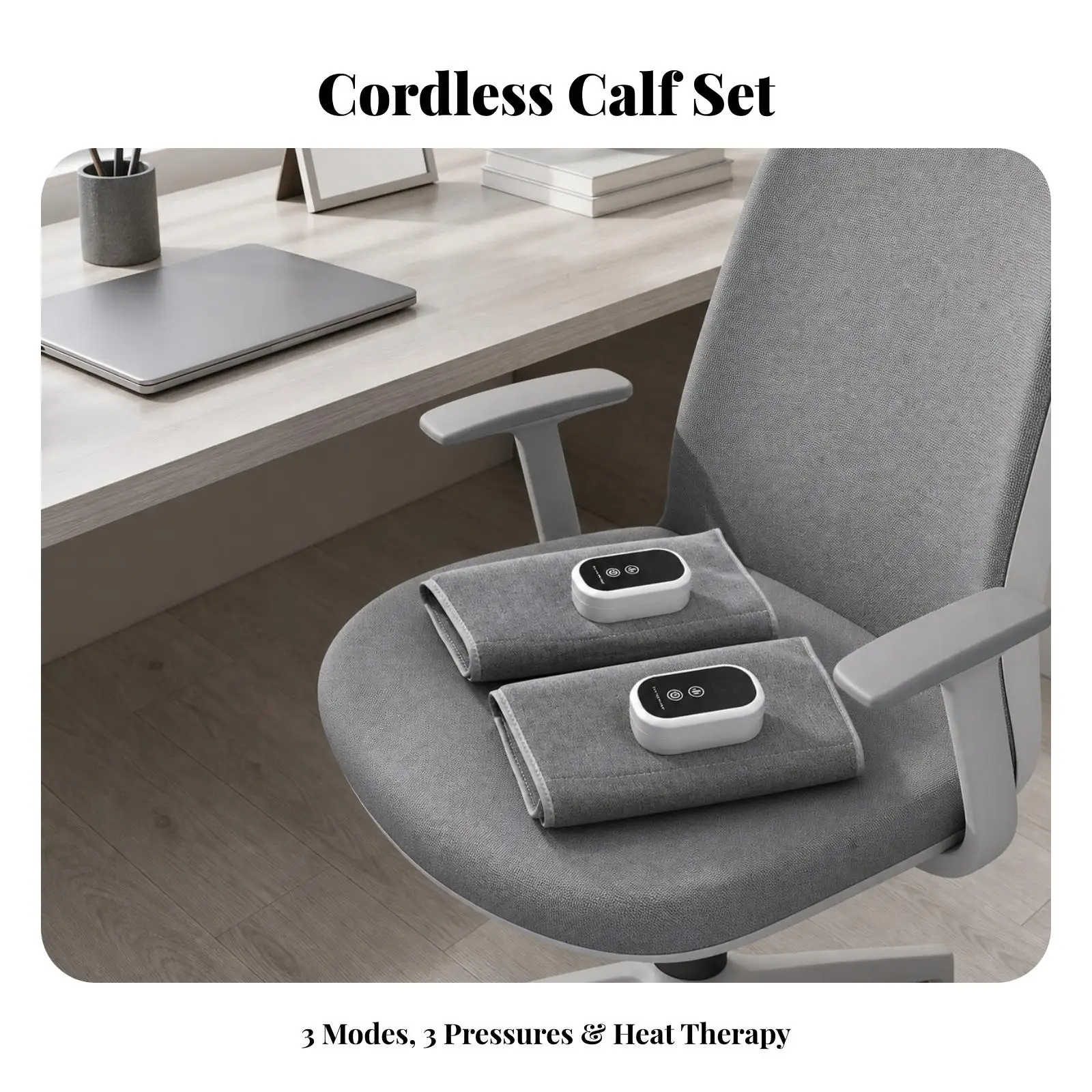 Rechargeable Calf Massage Wrap with Upward Airbag Compression Kneading Soothing Lifting Modes for Muscle Relaxation and