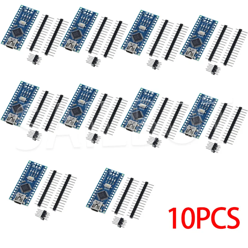10-1PCS Nano 3.0 Mit dem Bootloader-kompatiblen Controller CH340 USB-Treiber Mini / Typ-C / Micro 16Mhz ATMEGA328P für Arduino