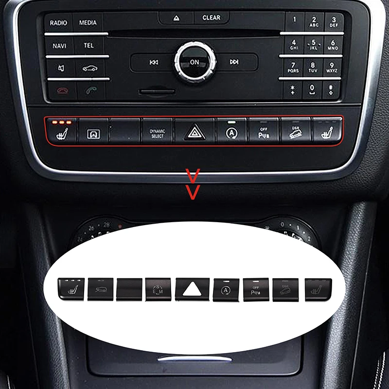 car interior decoration Car Console Air Conditioner Buttons Decals Trim For Mercedes Benz GLA X156 CLA C117 A B Class W176 W246 Auto Interior Stickers | QA car interior decoration Car Console Air Conditioner Buttons Decals Trim For Mercedes Benz GLA X156 CLA C117 A B Class W176 W246 Auto Interior Stickers | QA
