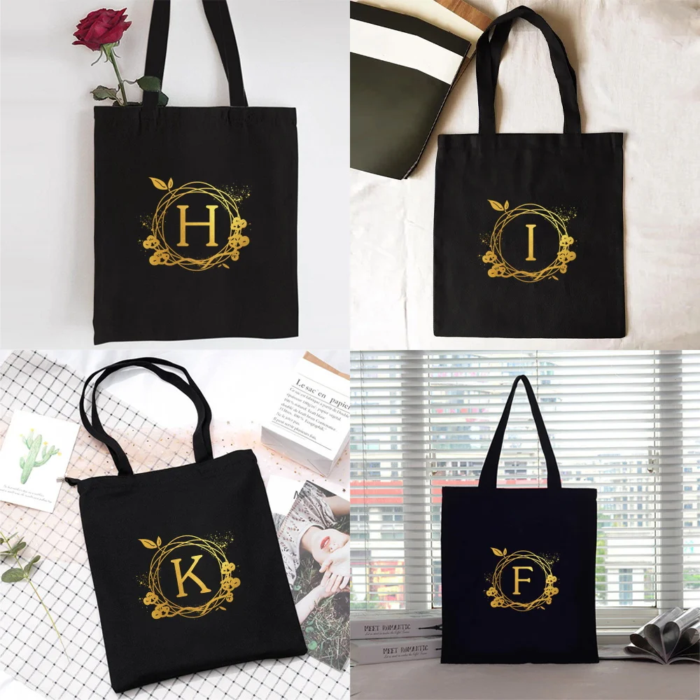 

Shopping Bag Women Handbag Shoulder Bag Ladies Shopper Canvas Bag Reusable Commute Large Capacity School Tote Bag Wreath Print