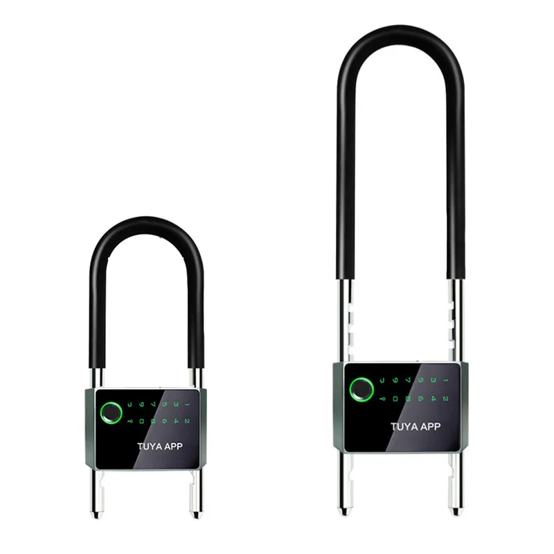 

Quality Waterproof Control Bicycle U Shape Lock Smart Bike Lock With TUYA APP Passcode Fingerprint Safe Electronic Lock