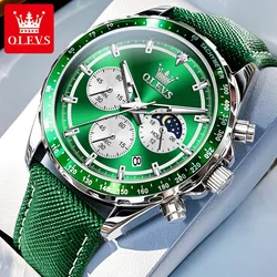 OLEVS 2024 Top Original Quartz Watch for Men Auto Date Chronograph Moon Phase Waterproof Multifunction Brand Men's Wristwatches