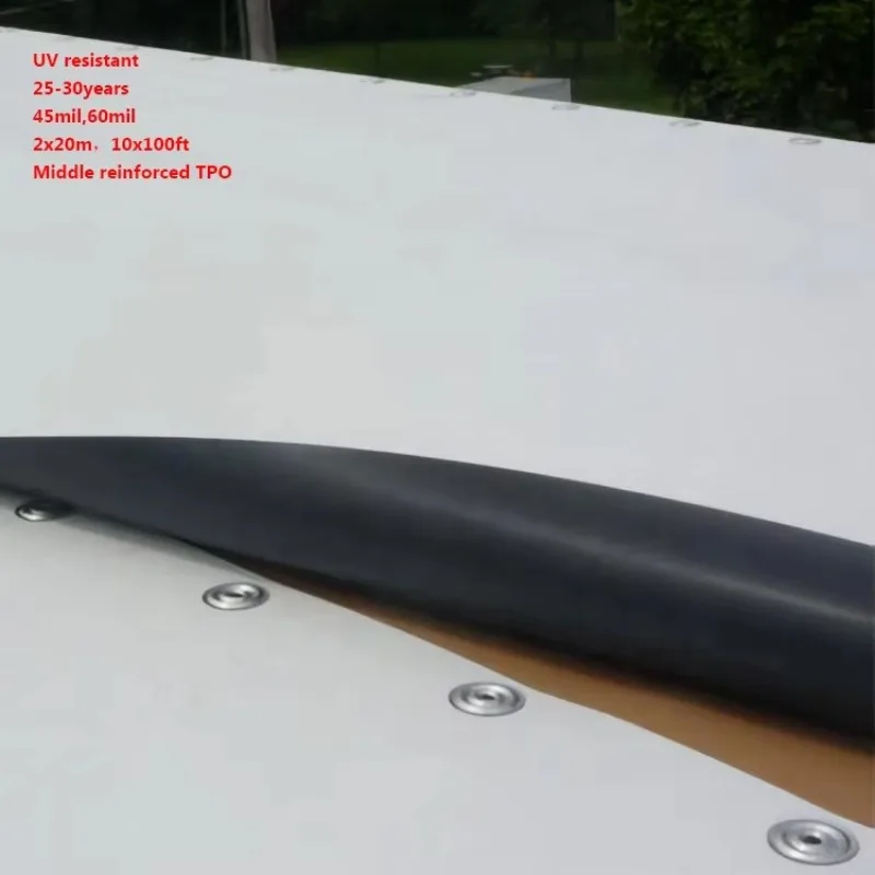 Middle Reinforced 1.2mm 1.5mm Foundation Building Roof  Waterproofing TPO Roofing Membrane-10x10cm Sample Link