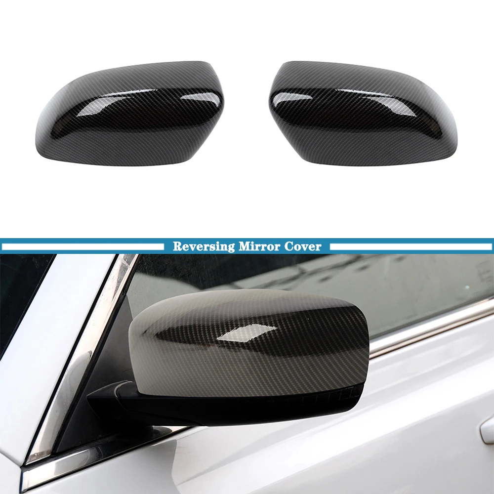 Reversing Mirror Shell Decoration Cover Trim Decal for Chrysler 300C 2011-2023 Car Exterior Accessories Carbon Fiber Look/ Black