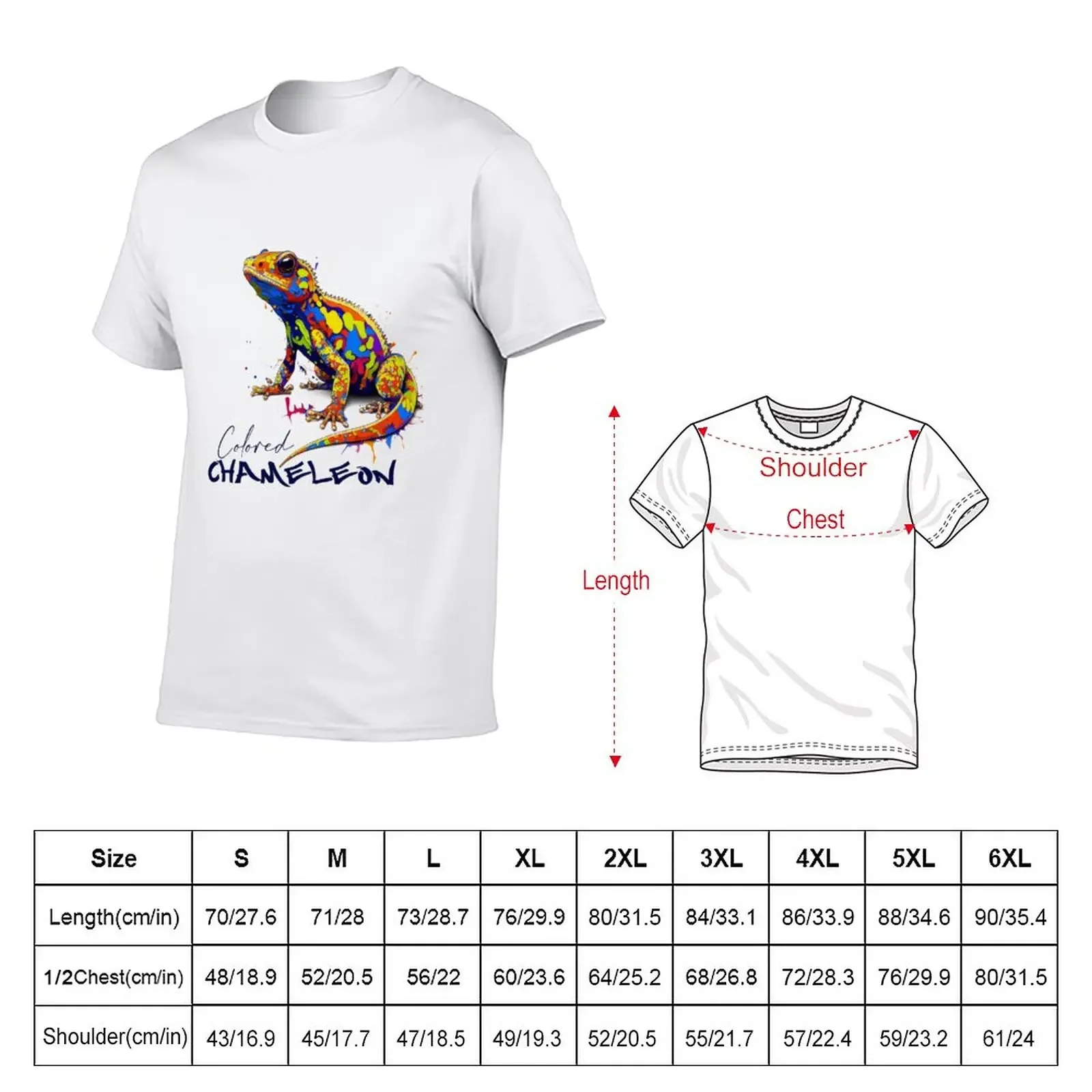 New Colored Chameleon T-Shirt anime t shirts Short sleeve tee funny t shirts men