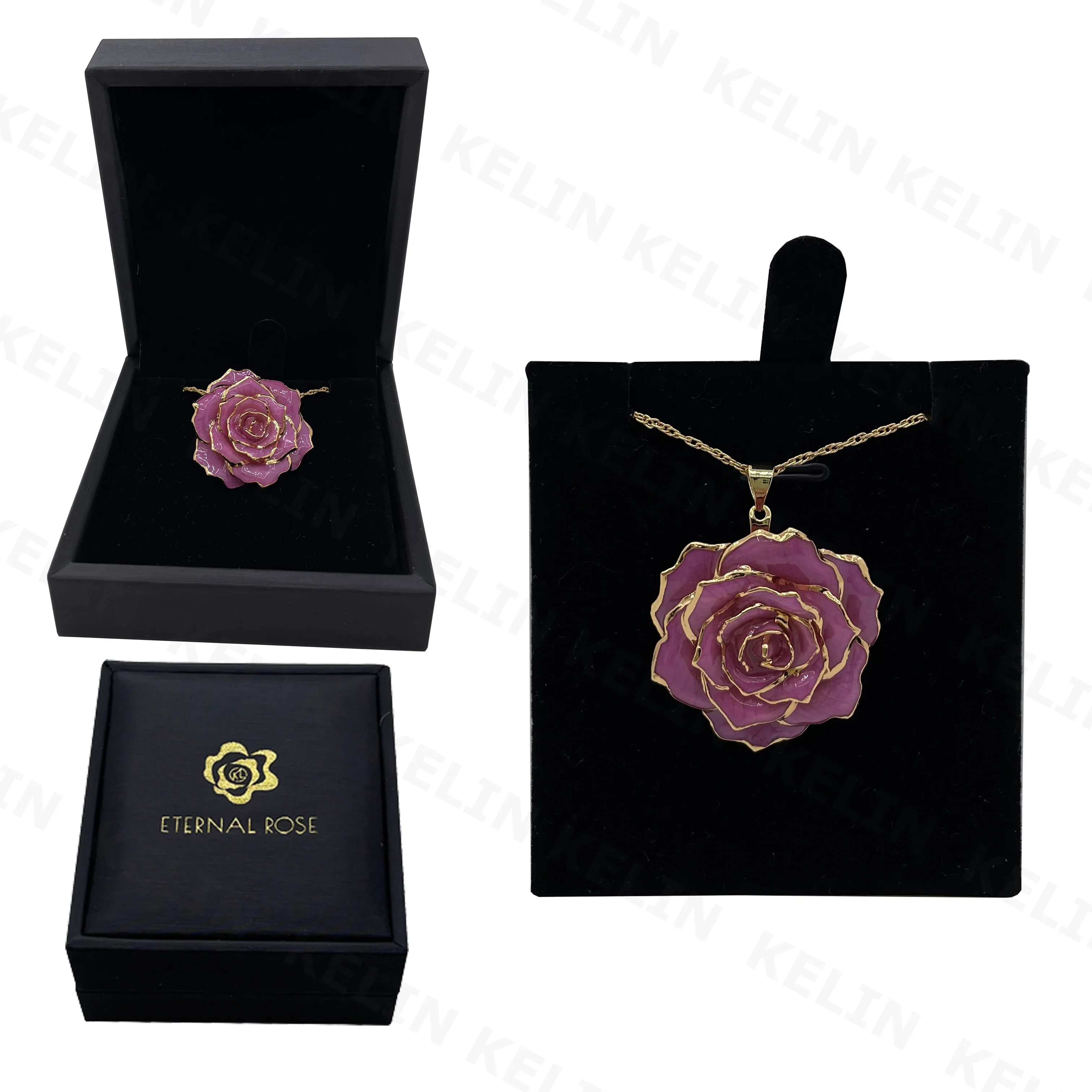 Real Rose Necklace Gfit Craft Natural Flower Jewelry for Love Gift and Wedding Invitation Gifts