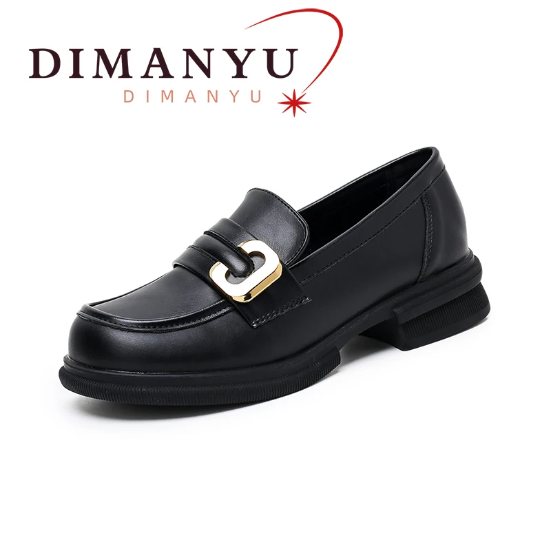 

DIMANYU Loafers Shoes Women Thick Sole 2024 Spring New Academy Style Women's Single Shoes Retro Large Size 41 42 43 Women Shoes