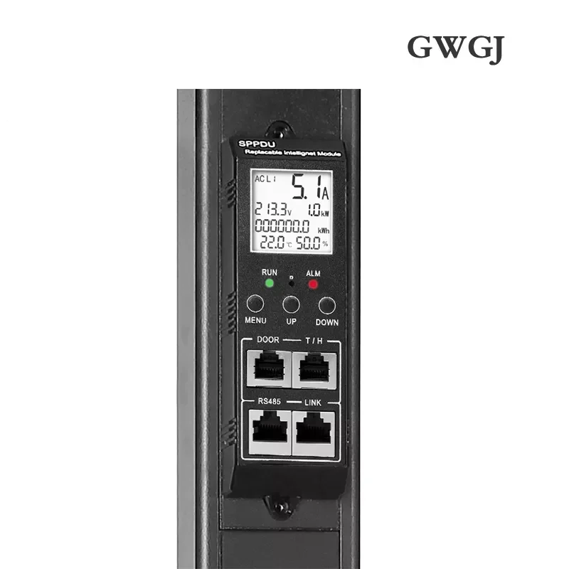 Computer center 1.5U  smart PDU rack power socket 8-bit EU socket 32A input vertical installation 485Modbus-RTU