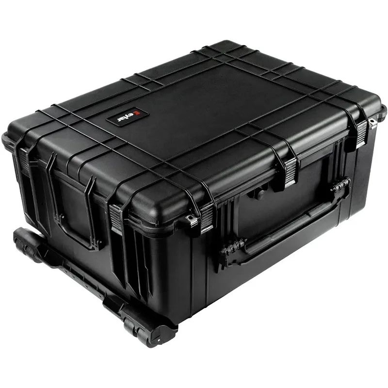 790*595*365mm Heavy Duty Loading Plastic Waterproof Protective Equipment Carry Transfer Tool Box with Foam Trolley and Wheels