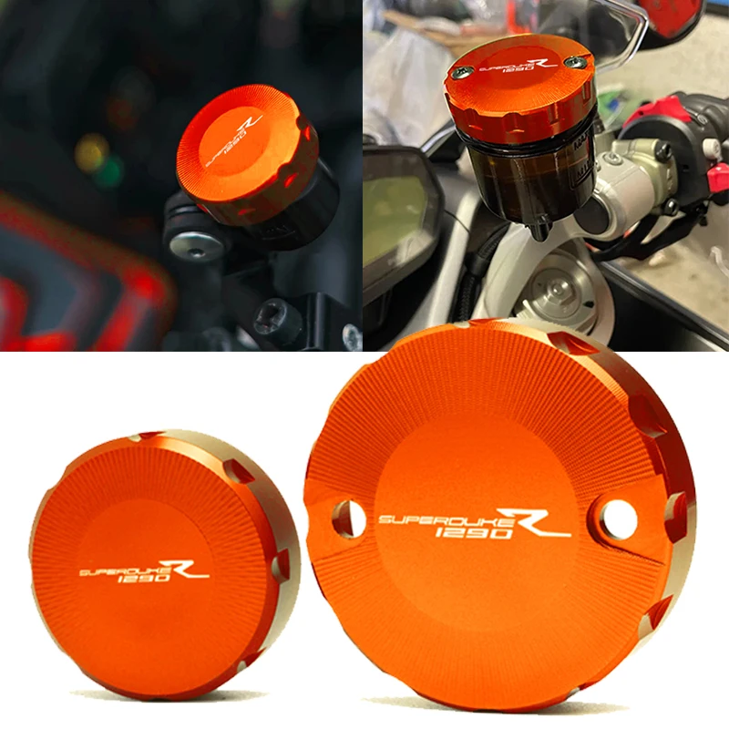 Cubierta de cilindro de freno delantero para motocicleta, tapa de depósito de líquido de aceite para KTM 690 DUKE R SMC SU 990 1290 SUPER DUKE R