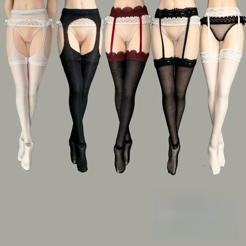 

1/6 Scale Female Soldiers Sexy Temperament Interest Suspender Socks Thin Transparent Pantyhose for 12" TBL PH Figures Body
