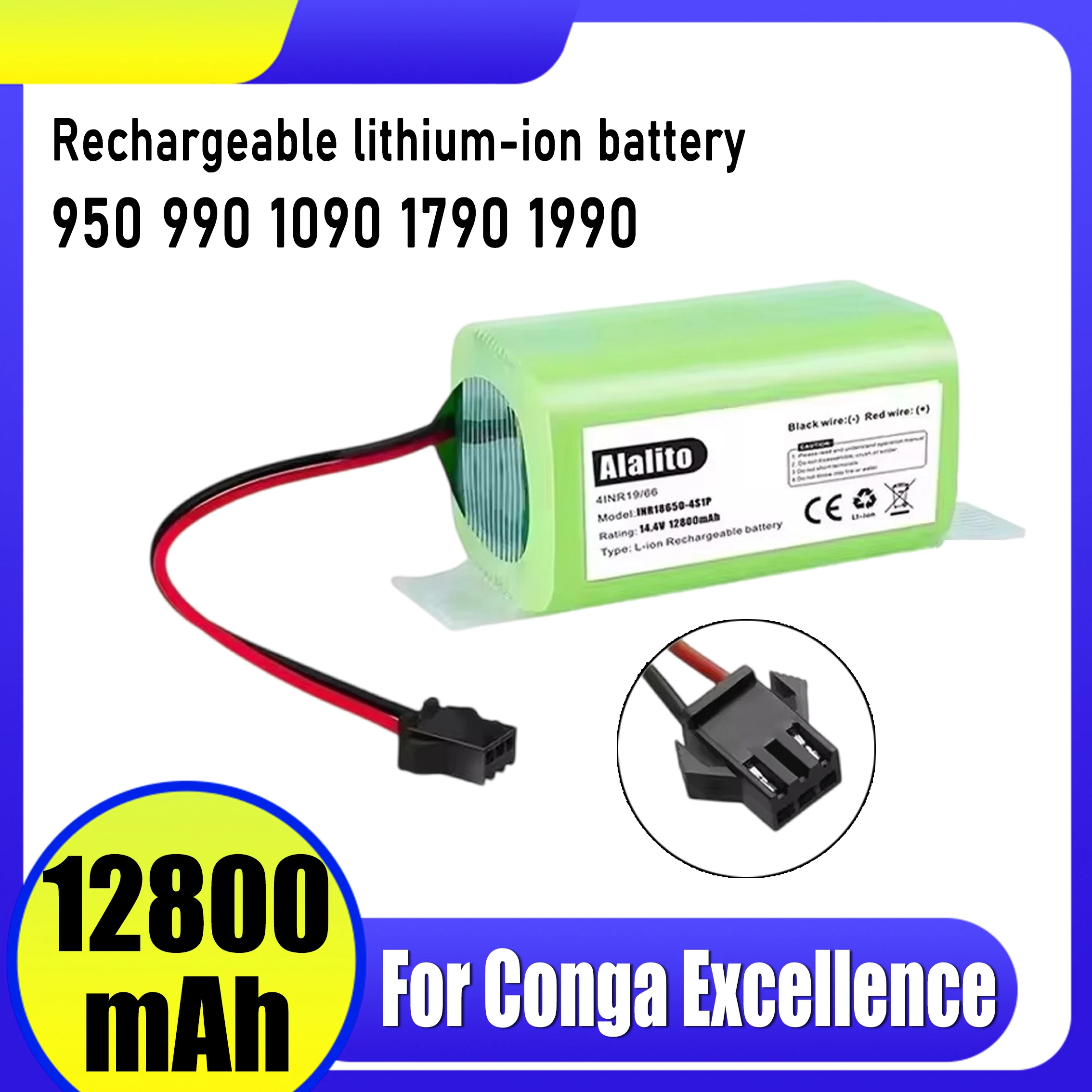 For Conga Excellence 950 990 1090 1790 Robot Vacuum Cleaner Battery Deebot N79S N79 DN622 Eufy Robovac 11S 12 X500 14.4V 6800mAh