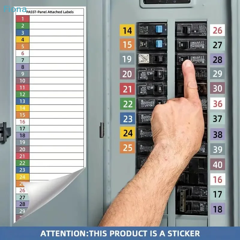 ✔Sticker Set With Circuit Breaker Labels - Handwritten Stickers For Electrical Panels, Boxes, And Shielding Covers