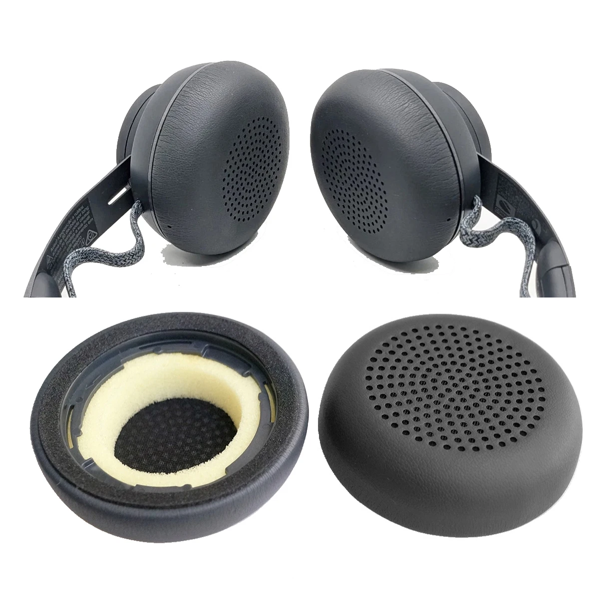 Logitech Zone Wireless, Zone Wireless Plus, Zone 900 헤드폰용 교체용 이어 패드, 오리지널 블랙, 1쌍