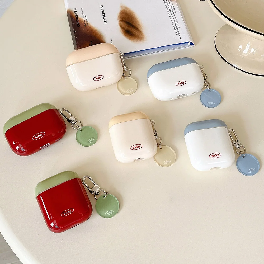 Korea lucky case for apple airpods 4 2024 cute headphone cover for airpods 1/2/3 pro 2nd wireless bluetooth charging box shell
