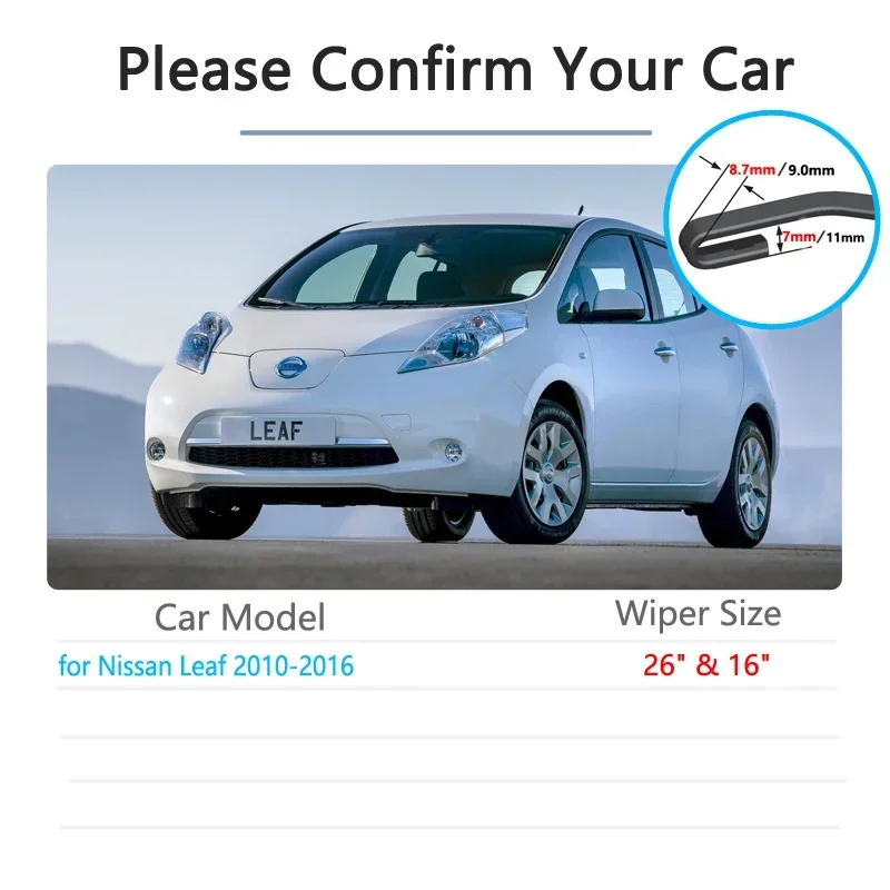 

For Nissan Leaf 2010 2011 2012 2013 2014 2015 2016 Wiper Blade Car Accessories Sticker Front Windscreen Windshield Brushes Wsher