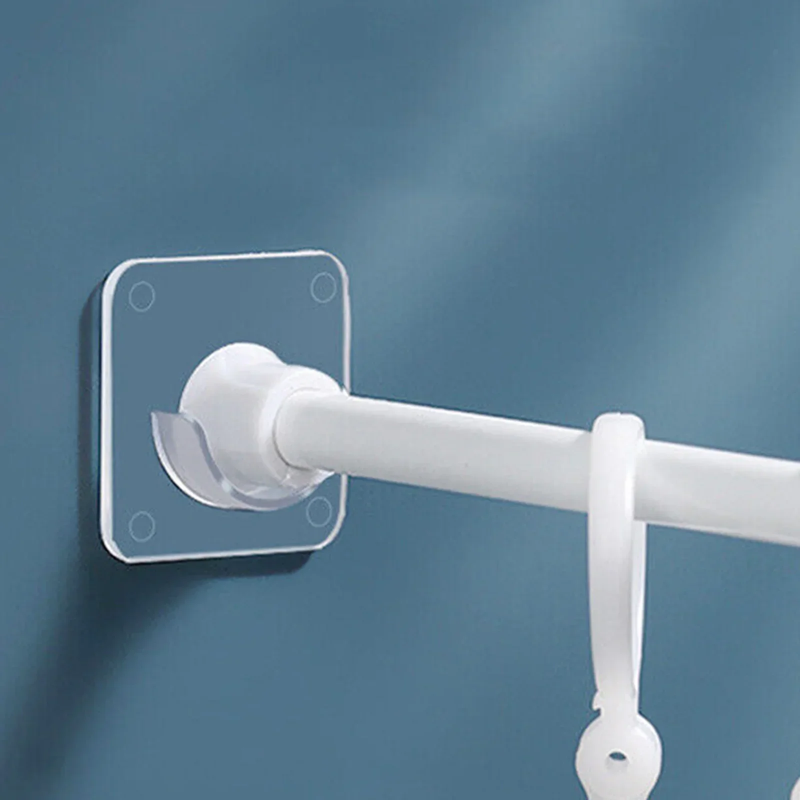 Rideau de douche adhésif en plastique transparent, support le plus récent, prompt ket