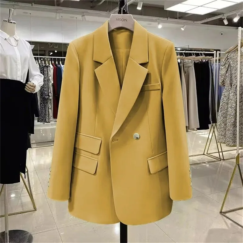 Spring Fashion Oversize White Women's Blazer 2025 Korean Elegant Slim British Style Women's Small Suit Jacket Office Wear Outfit