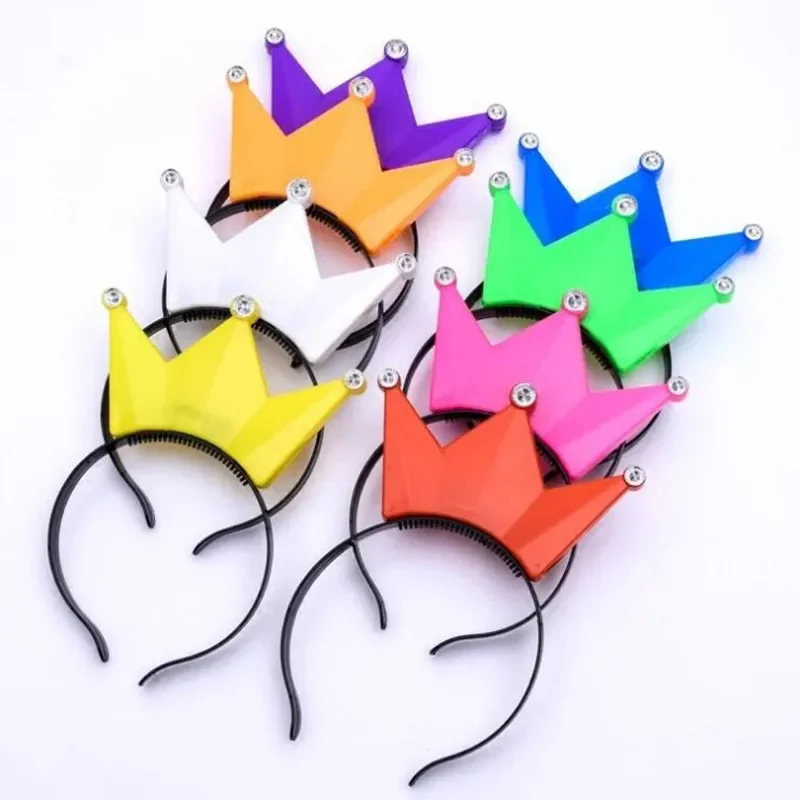 LED Crown Headband Luminous Toys Light Up Crowns and Tiaras for Girls Women Cosplay Kids Favorite Flashing Birthday Gift