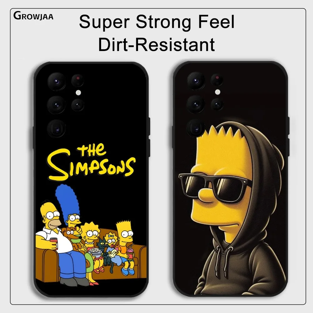 Cartoon S-SimP-Psons Phone Case for Samsung Galaxy S24 Ultra S22 S23 Ultra S21 S20 5G Protective Silicone TPU Funda