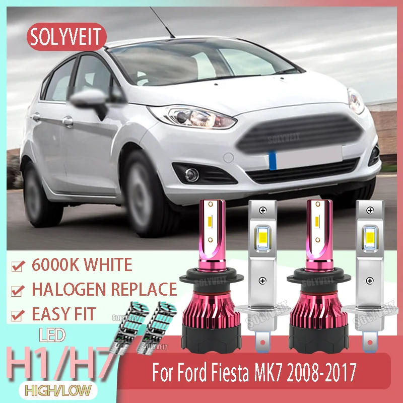 

Newly Upgrade Halogen Replace LED H1 High H7/477/499 Low Beam Bulb For Ford Fiesta MK7 2008 2009 2010 2011 2012 2013 2014-2017
