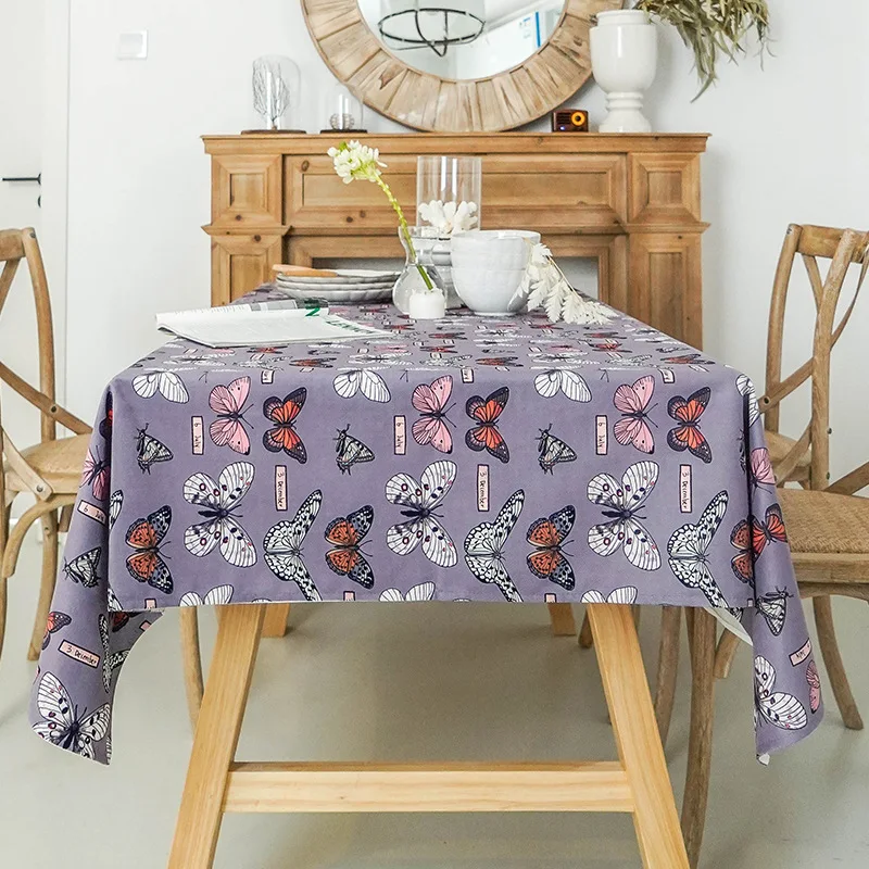 Withered Cross border American style household tablecloth waterproof, thickened, easy to maintain, dustproof, decorative dining