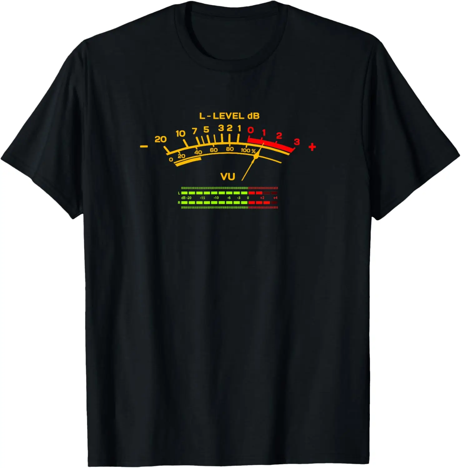 Retro VU Meter Vintage Hi-Fi Audio Stereo Music Sound T-Shirt 100% Cotton O-Neck Short Sleeve Summer Casual Mens T-shirt