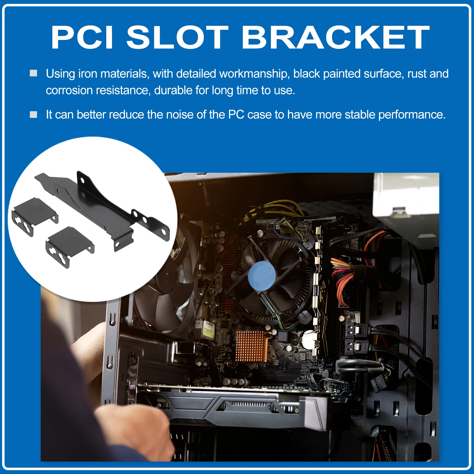 

Dual Fan Cooling Bracket for Computer Radiator Holder Black Rustproof Metal Mount Rack Compatible with Most Graphics for PC