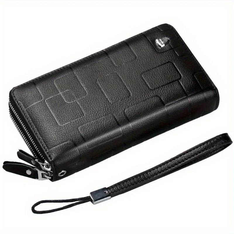 1pc Genuine Leather Credit Card Holder, Top Layer Cowhide Large Capacity Long Wallet