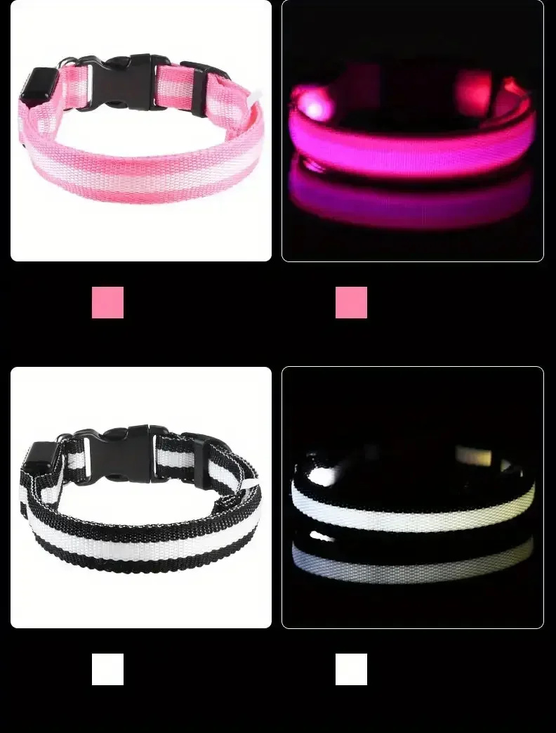 XhuangTech LED Hundehalsband & Leine – Wiederaufladbar, Wasserdicht, 3 Lichtmodi, Für Nachtspaziergänge