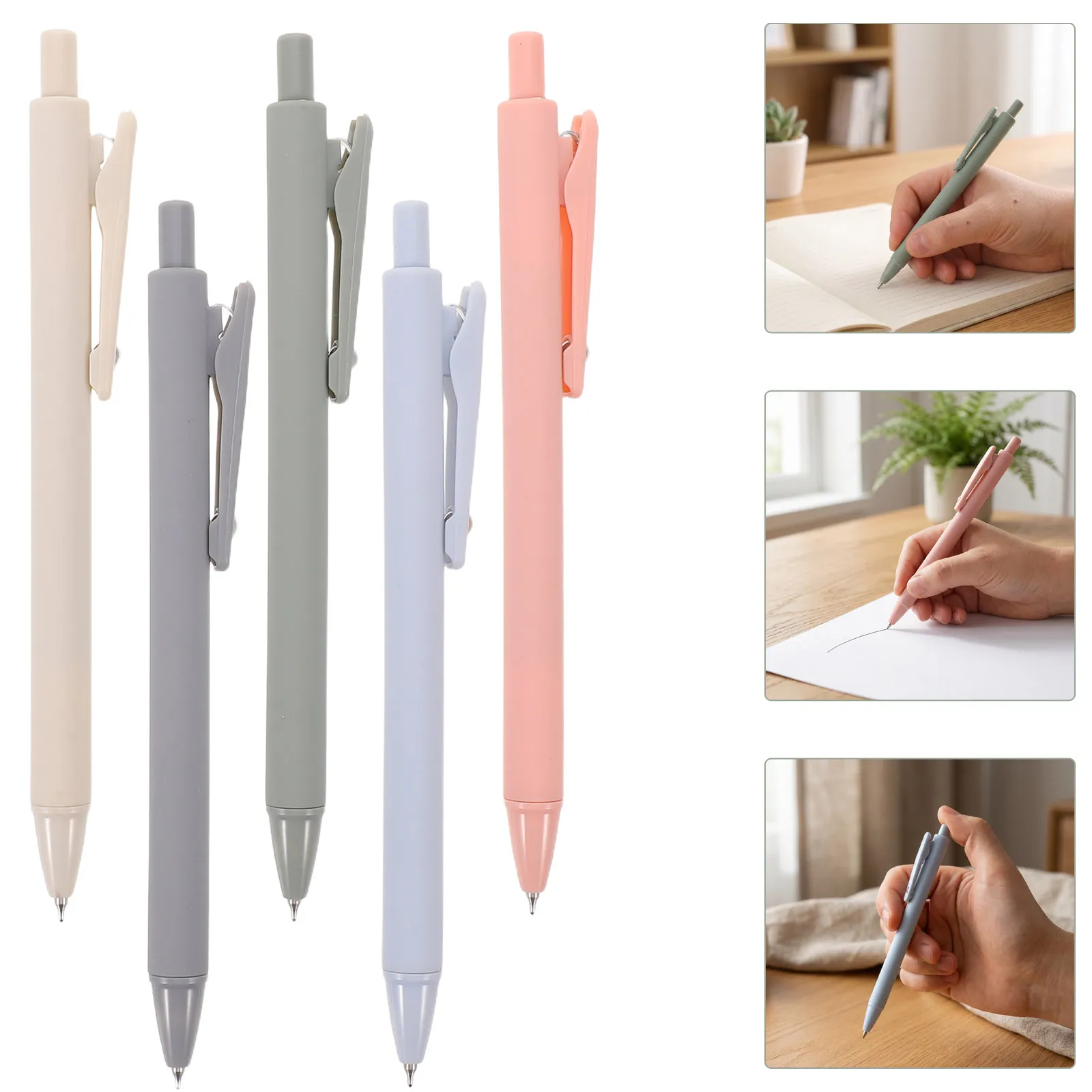 10Pcs Black Ink Ballpoint Pen For School Writing Pen Note Taker Retractable Neutral 5MM Smooth Ergonomic Design