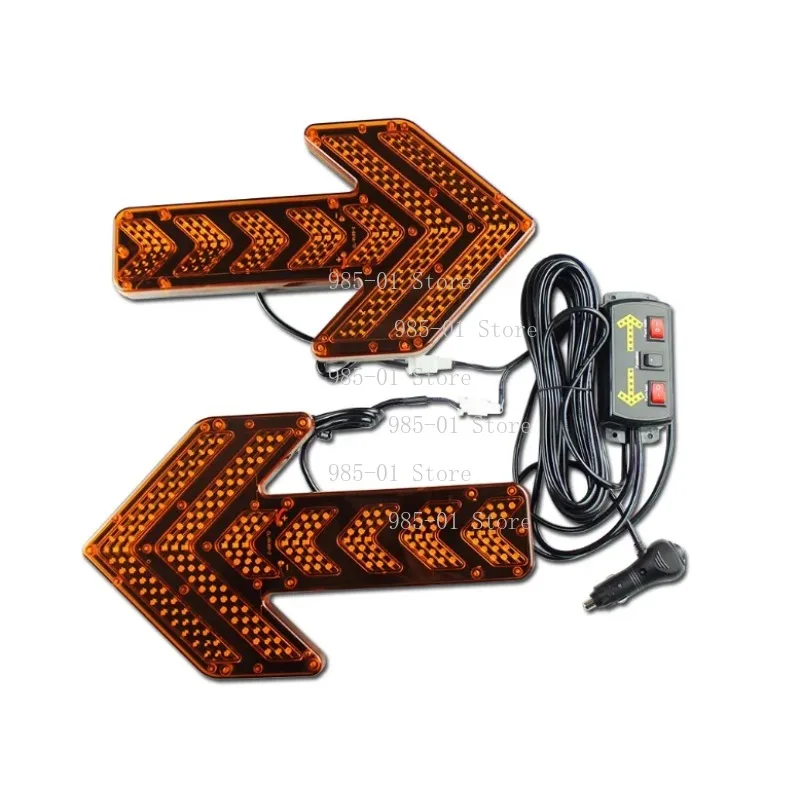 Red/Amber LED Flashing Warning Light, Car Truck Traffic Orientation Arrow Light for Construction Sprinkler Trailer
