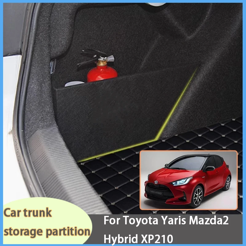 

For Toyota Yaris Mazda2 Hybrid XP210 2020~2025 Organizer Trunk Side Partition Trunk Interior Storage Box Parts