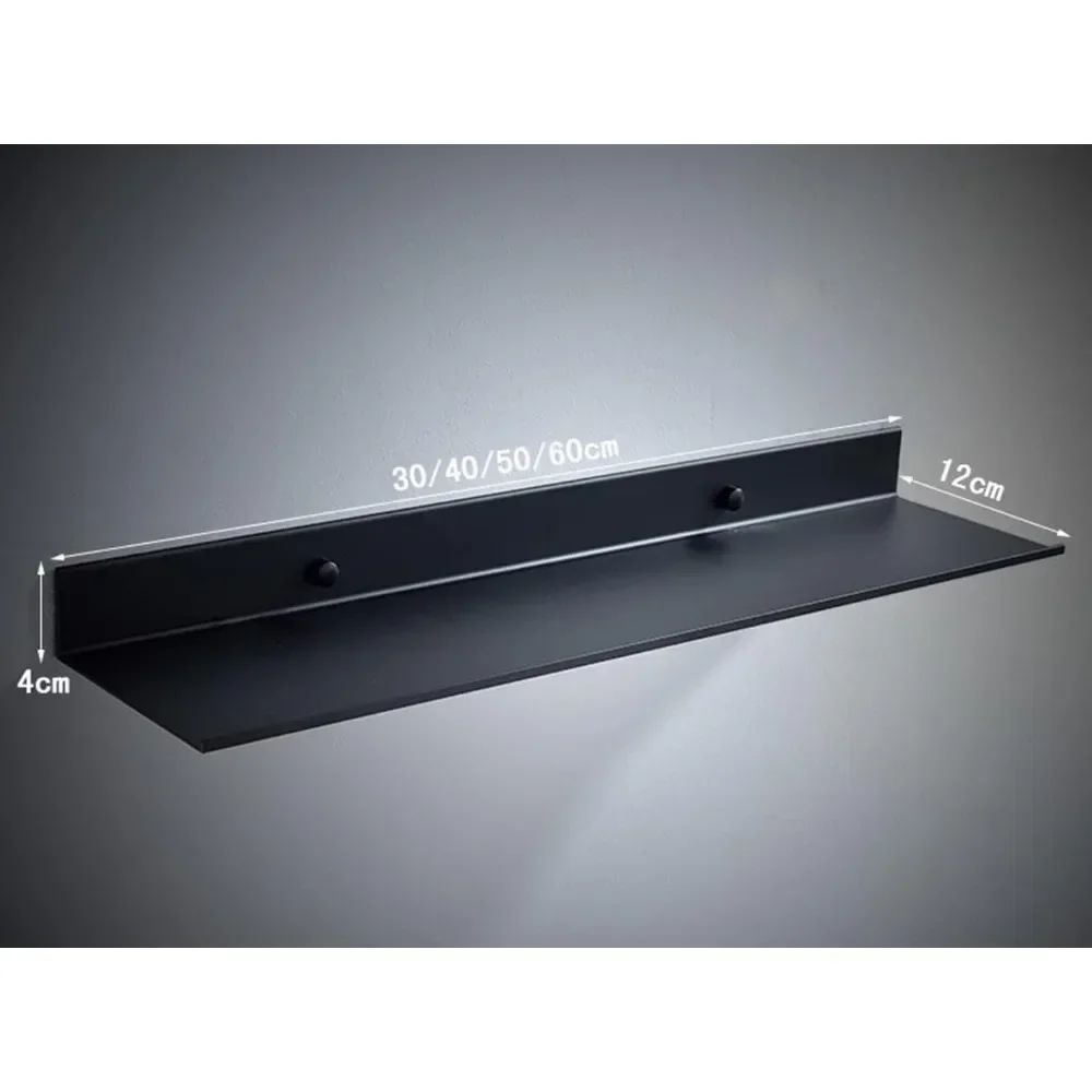    Étagère de rangement moderne pour cuisine, douche, bain, mur noir 15-50cm, sans perceuse, accessoires de salle de bains, étagère de salle de bains
