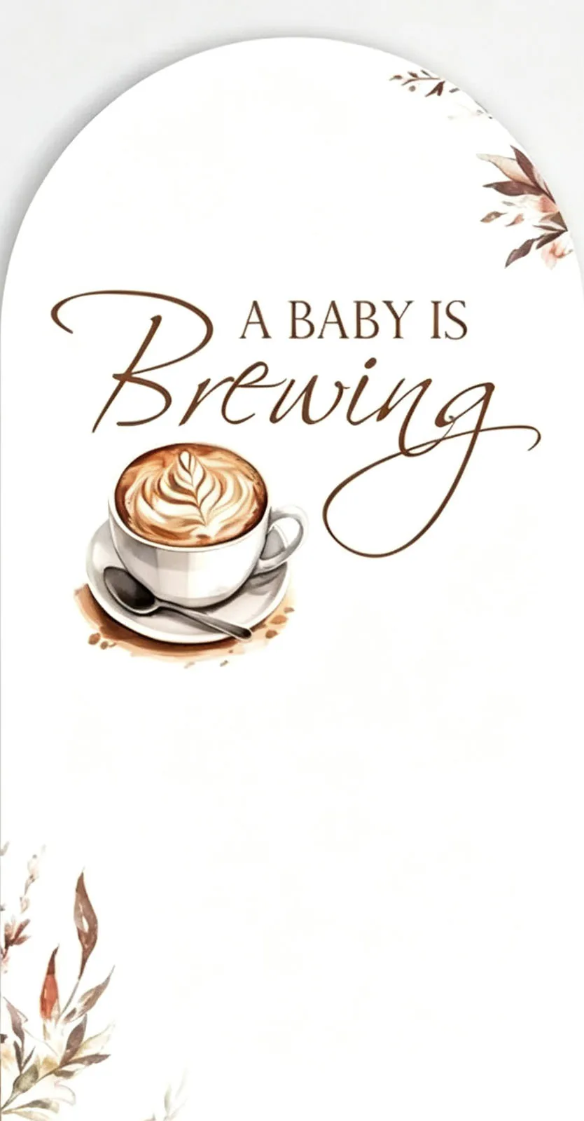 Custom 2-Side Baby is Brewing Baby Shower Arch Backdrop Cover Coffee Party Grid Birthday Party Photography Background