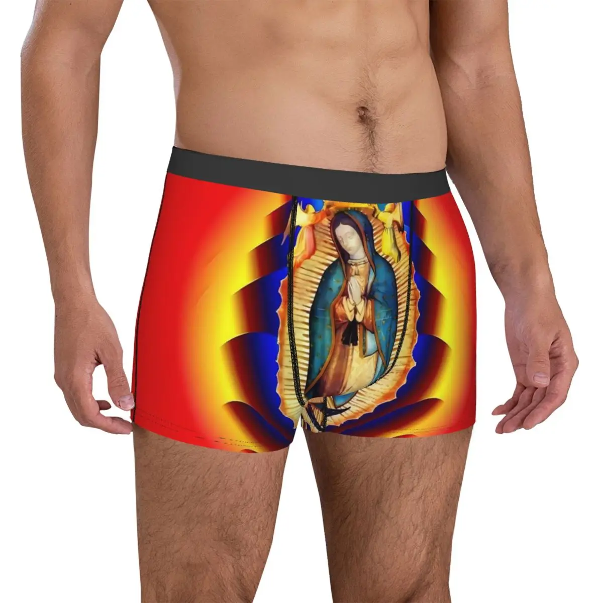 Virgin Mary Zarape Underwear Our Lady of Guadalupe Elastic Panties Print Boxer Brief Pouch Male Large Size Trunk