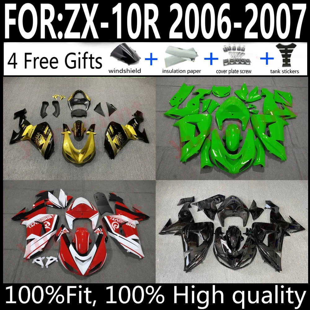 

Kawasaki ZX-10R 06 07 ZX10R 2006-2007 Motorcycle Fairings Kit ABS Plastic Body Work Cowlings Fairing Set Full Body Set