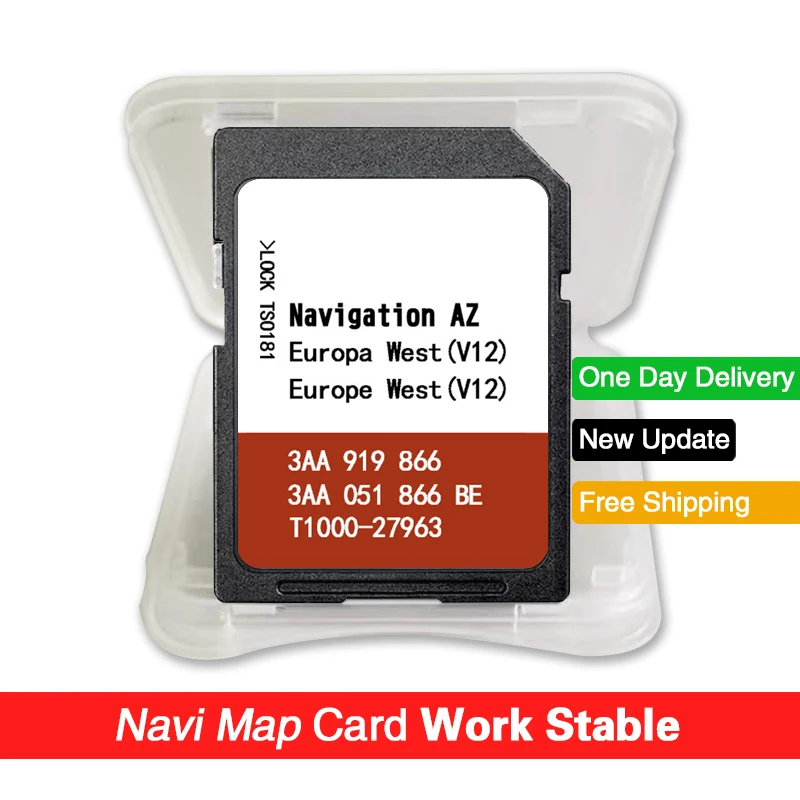 

AZ V12 WEST Europe Car Map Version Update RNS315 for VW Skoda Seat SD Card with Free Anti Fog Flim