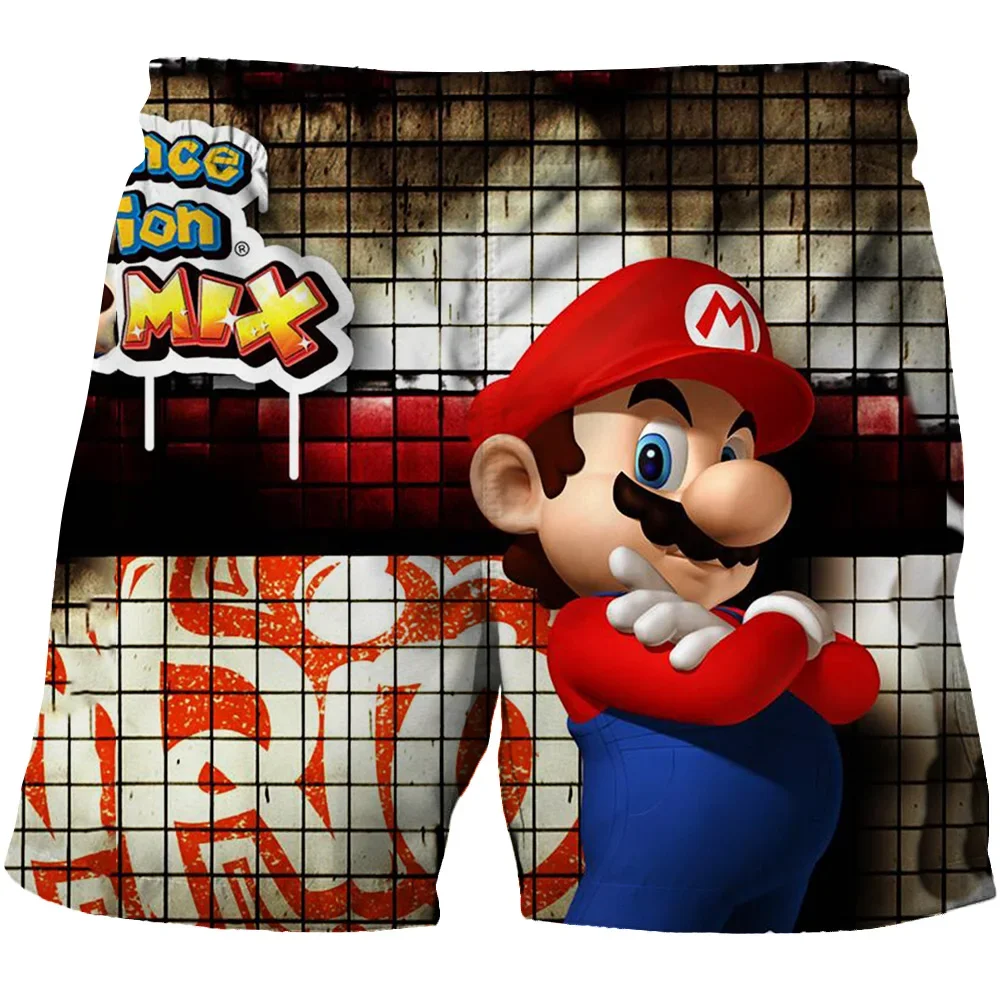 New Super Marios Beach Shorts Cartoon Animation Marios 3d Print Boys Casual Board Shorts Children\'s Sports Pants Swimming Pants