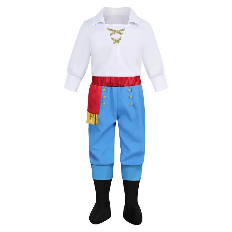 Boys Halloween Prince Eric Costume Kids Anime Cartoon Mermaid Prince Role Play Outfits