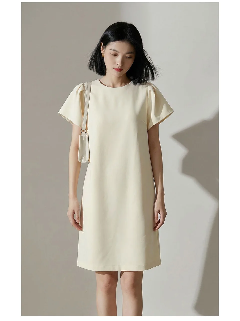

plus Size 300 Pounds High-End round Neck A-Line Dress Women's Summer Short Sleeve Straight Tube Skirt Korean Style Casual Dress