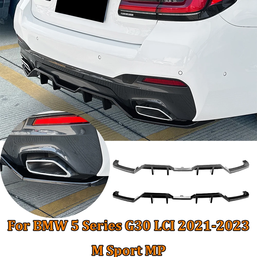 Car Rear Bumper Diffuser For BMW 5 Series G30 M Sport 2018-2020 MP Glossy Black/Carbon Fiber Cars Exterior Modification Parts