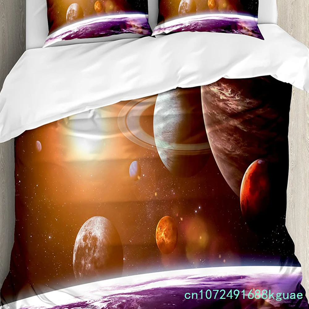 Galaxy Bedding Set For Bedroom Bed Home Solar System All Eight Planets And The Sun Pluto J Duvet Cover Quilt Cover Pillowcase 3