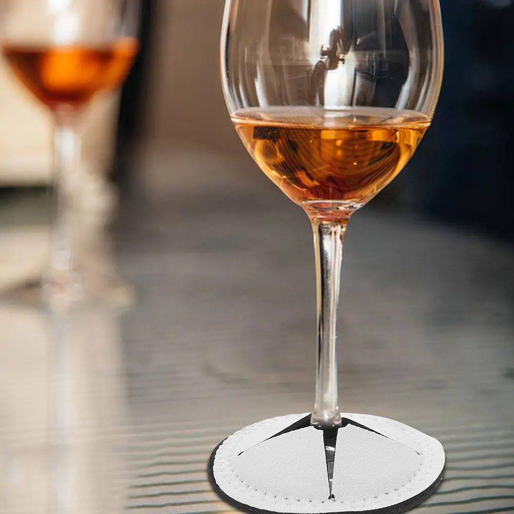 2Pcs White Sublimation Wine Glass Base Covers Sleeve Insulator Mask Coasters for Drinks Table Blank Sleeve Insulators