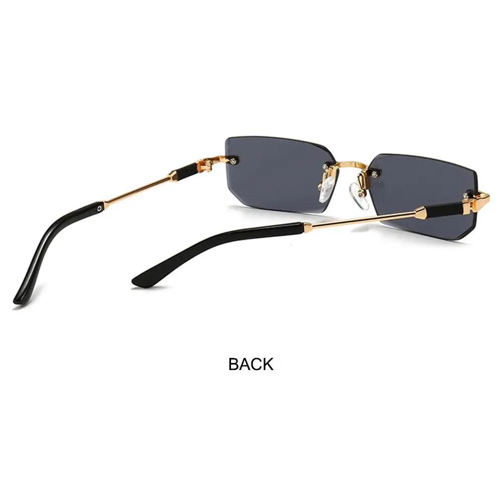 

Trendy UV400 Rimless Rectangle Sunglasses Y2K Frameless Sun Glasses Eyewear for Women & Men