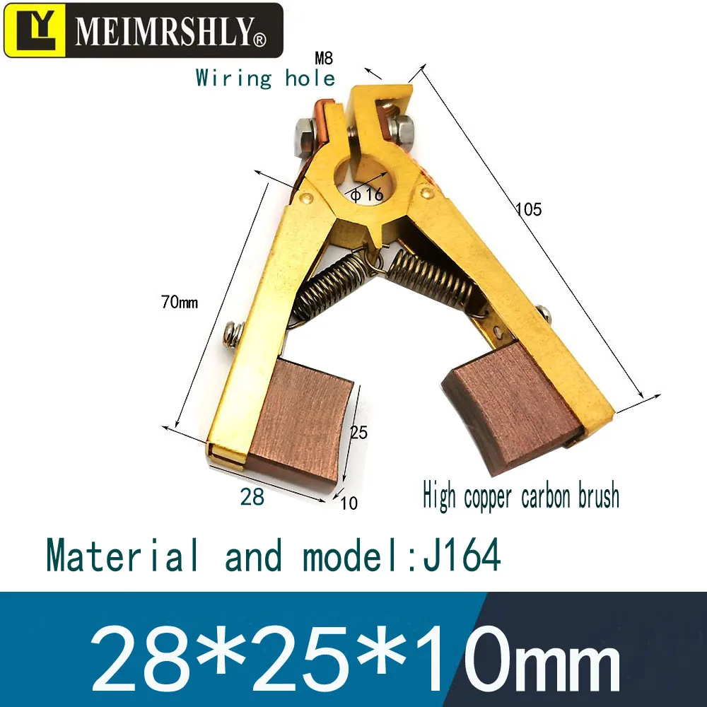 

10X25mm 28X25X10MM1PCS Herringbone Motor Carbon Brush Holder Copper bracket Hole 16MM 13MM Slip Ring brush holder terminal M8 M6