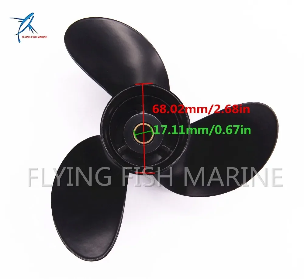 محرك خارجي 4-StrokePitch 12 محرك قارب العمود الفقري مروحة ألومنيوم 8.5x9 لـ Mercury Mariner 8HP 9.9HP 8.5x9 #4