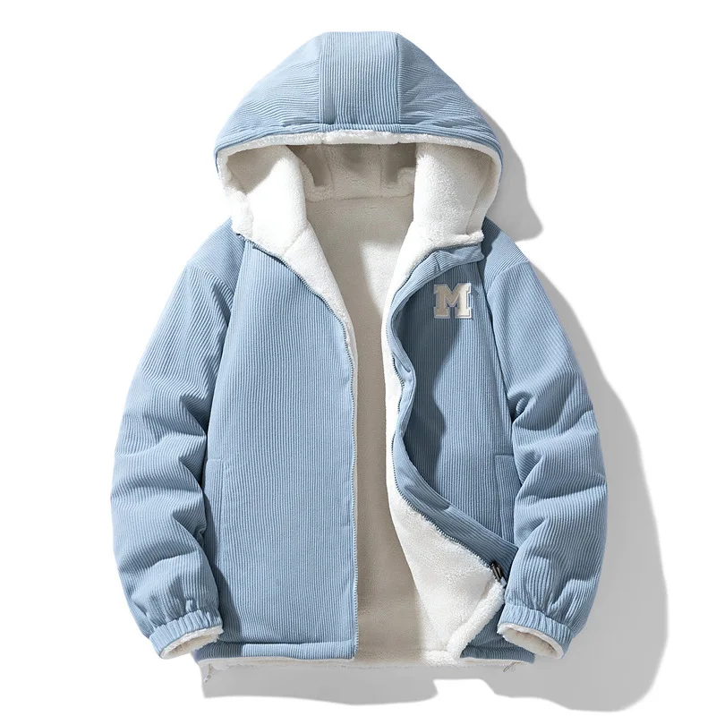 

Двустороннее ветрозащитное вельветовое хлопковое пальто с капюшоном 2025 года для мужчин и женщин — зимнее тепло и долговечность, стиль для пар